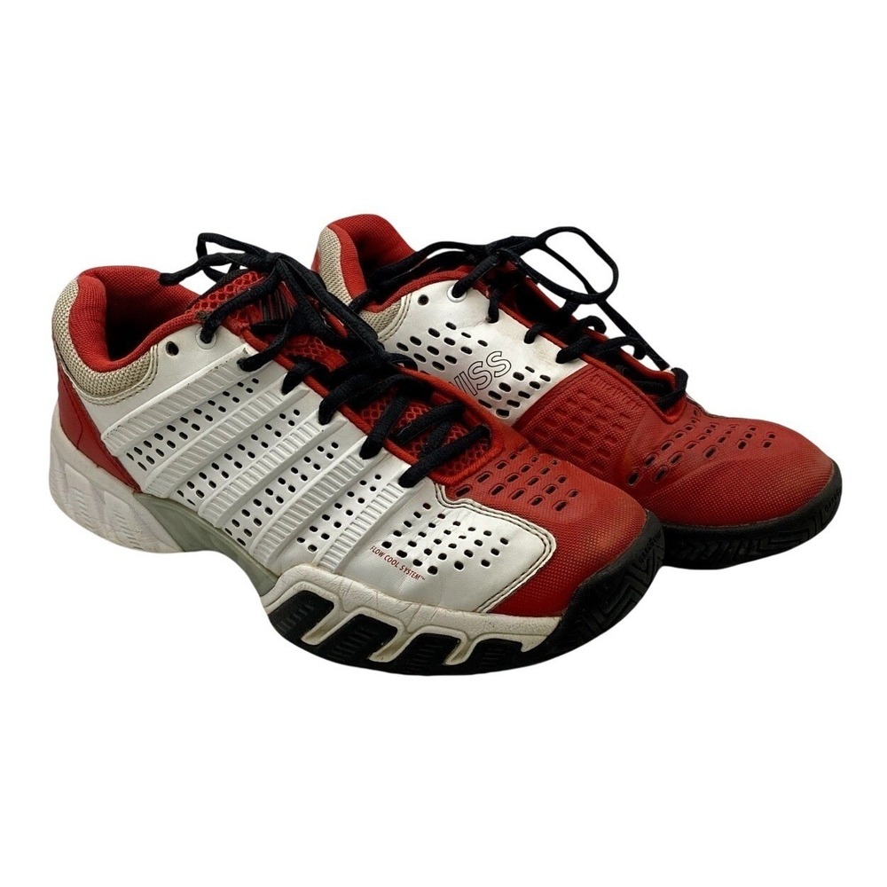 K-Swiss Men's Varsity Low Tennis Shoes - Red, White, Black Size 5‎ *